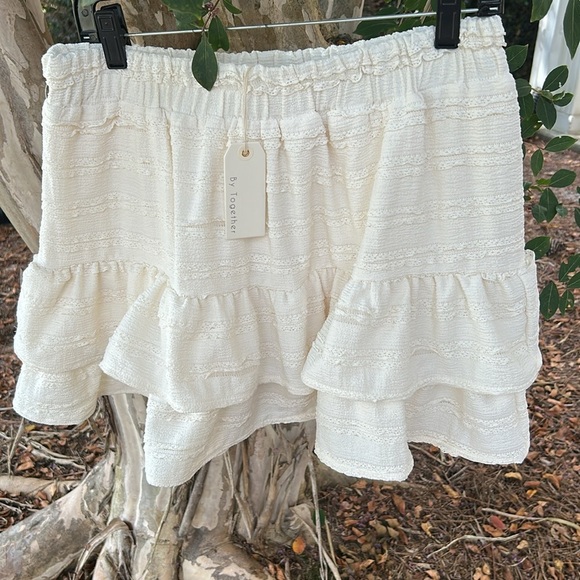 By Together Cream Textured Skirt - Picture 1 of 4